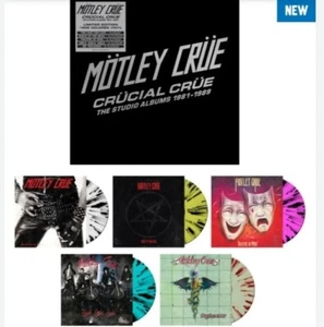 MOTLEY CRUE Crucial Crue Studio Albums 1981-1989 color vinyl 5 lp box set - Imagen 1 de 1