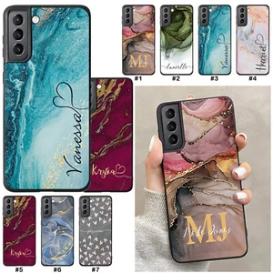 Personalised Marble Case Gel Phone Cover For Samsung Galaxy S23 S22 S24 Plus S25 - Picture 1 of 84