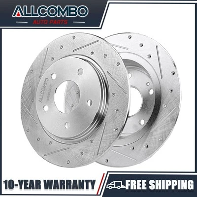 Rear Drilled Disc Brake Rotors for 2012 2013 2014 - 2016 Chrysler Town & Country Foto 1 de 4