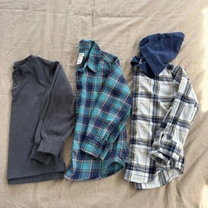 Carters Boys Size 6 Bundle Of 3 Shirts Long Sleeve Sweater Button Down Hooded - Picture 1 of 10