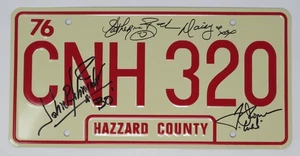 THE DUKES OF HAZZARD Signed Autograph "General Lee" Metal License Plate by 3 JSA - Picture 1 of 5
