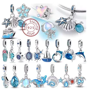 Charms Anhänger Frau Geschenk Armband 925 Sterling Silber Ozean Meer Delfin Wal - Bild 1 von 51
