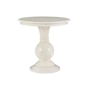Linon Home Decor Lexis 26,25 pulgadas Mesa auxiliar redonda de madera crema - Imagen 1 de 8
