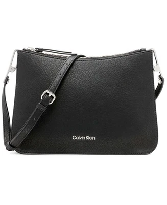 Calvin Klein Reyna Novelty Messenger Crossbody, Black/Silver Combo - Image 1 of 4