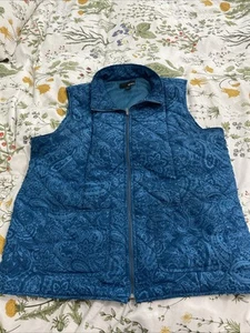 Erika Women’s Large Blue Paisley Printed Vest - Picture 1 of 4