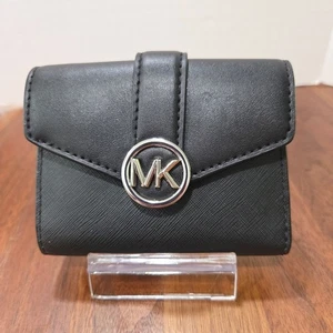 Michael Kors Carmen Medium Flap Bifold Kunstleder Geldbörse Gold Akzente - Bild 1 von 13