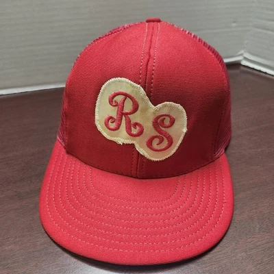 Parche de camionero de malla roja grande X-grande con espalda a presión gorra Reynolds vintage años 80 Foto 1 de 4