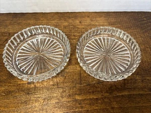 2 posavasos vintage de vidrio transparente con corte de cristal de venta inmobiliaria - Imagen 1 de 12