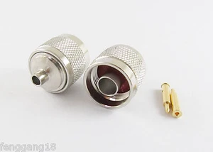 2pcs N Male Plug Solder For Semi-Rigid RG402 0.141" Cable RF Connector - Picture 1 of 3