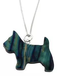 Heathergems Natural Scottish Heather Unique Scottie Dog Pendant Necklace - Picture 1 of 7
