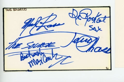 Party  Dance Band  - The Source & four band member autographs Cover
