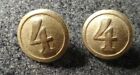 WWI German 4th Kompanie Buttons 1910 in brass, unpainted buttons by the pair