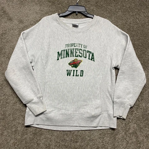 Minnesota Wild Sweater Youth XL Gray Crewneck Sweatshirt NHL Hockey Boys Cover