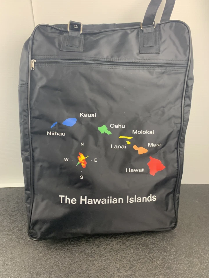 Unique Travel Bag With Map of Hawaiian Islands on wheels for easy handling - Image 1 of 4