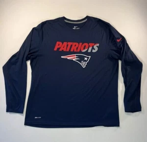 Nike New England Patriots Long Sleeve Dri-Fit Shirt Mens XL NFL Moisture Wicking - Picture 1 of 9
