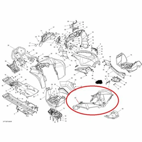 OEM GENUINE FACTORY NEW CAN-AM RENEGADE 800 1000 REAR FENDER BLACK Foto 1 de 1