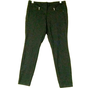 DALIA Pants Womens 12 Black Heavy Knit Stretchy Ankle Faux Pockets Office Career - Picture 1 of 11