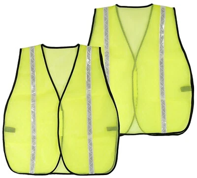  Hi Vis Mesh Safety Vest With Reflective Stripes dozen (12 count )  - Image 1 of 2