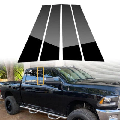 Pillar Posts Decal Trim for Dodge Ram 2009-2018 (Crew Cab/Quad Cab) Gloss Black - Image 1 of 4