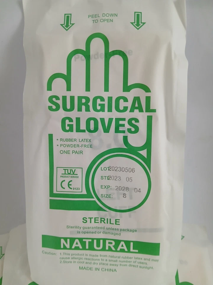 Sterile Surgical Gloves Powder Free Size-8   2 Gloves/1 Pairs - image 1 of 1
