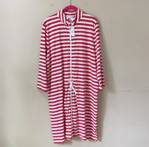 NWT WOMEN'S TALBOT Shift DRESS Full Zipper ACE STRIPE Red White Nautical Size XL - Picture 1 of 5