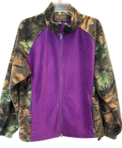 Trail Crest Womens Camo Fleece Jacket Sz XL Purple Green - Picture 1 of 10