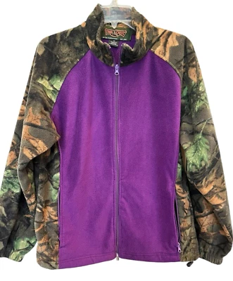 Trail Crest Camo Fleece Jacket Womens Sz XL Purple Green - Image 1 of 4