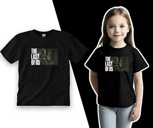The Last Of Us Ellie with Rifle Black Tee T-Shirt KID YOUTH New - Picture 1 of 3