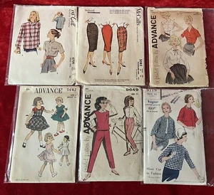 Lot Of 6 Vintage McCall, Advance, & Vogue Women & Girl Sewing Patterns - Picture 1 of 8