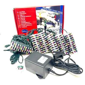Vintage Konstsmide Christmas Xmas Fairy Tree Lights 240 Push Bulb Working Retro - Picture 1 of 6