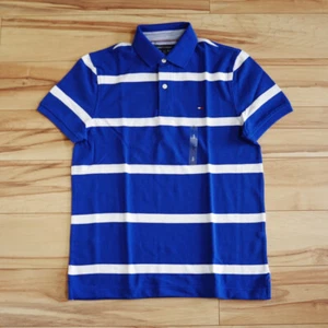 NWT Men's Tommy Hilfiger Short-Sleeve Mesh Striped Regular Fit Polo Shirt - Picture 1 of 60