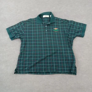 Fairway Greene Polo Shirt Mens Medium Green Red White Windowpane Golf Logo - Picture 1 of 8
