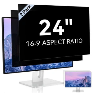 24 Inch Computer Privacy Screen, 16:9 Aspect Ratio Wide Monitor Filter, 2pack - Zdjęcie 1 z 6