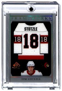 Tim Stutzle 2020-21 SP Game Used Frameworks (JuBe) #F-ST Ottawa Senators