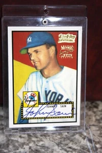 Tarjeta de Johnny Sain #49 edición autógrafa certificada Team Topps Legends 2002 - Imagen 1 de 11