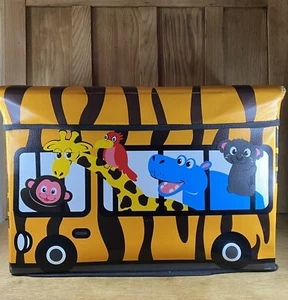 Toy Box; Safari Bus Tiger Print Collapsible Toy Box with matching lid - Picture 1 of 22