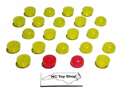 22 K'NEX Translucent Head Top Pieces Tail Light Snake Eyes 20 Yellow +2 Red/Pink - Image 1 of 4