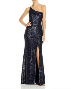 Aqua 253676 Women Sequin One-Shoulder Gown Navy Size 4 - Picture 1 of 2