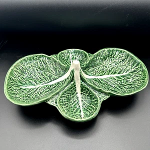 Grünkohl 4 Abschnitte Geteilt Serviertablett Schale Schalen Portugal Vintage Selten - Bild 1 von 9