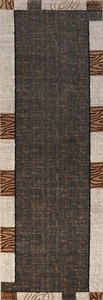 Charcoal Floral Transitional 10' Runner Rug 3x10 ft Turkish Rug - Picture 1 of 11
