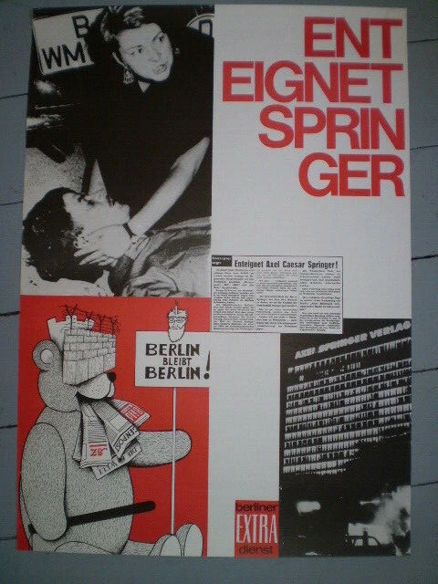 Enteignet Springer, SDS, RAF, Studentenbewegung, Plakat, Poster, 1967 - Bild 1 von 1