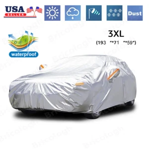 Cubierta completa de coche de 3 capas Impermeable Lluvia Nieve Polvo de sol Protector resistente a los rayos UV XL - Imagen 1 de 11
