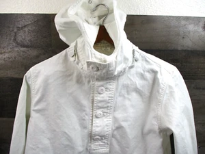 J CREW Jacket Womens XS White Issued Anorak Canoeist Gunner Smock Popover Hoodie - Picture 1 of 12