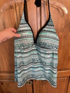 Arizonia Swimwear Tankini Womens Tag Size XL Blue Teal Strap Padded Pushup NWT - Picture 1 of 8