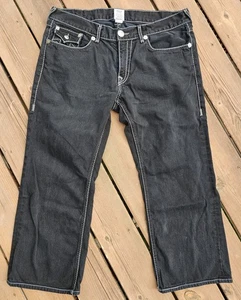 True Religion Ricky Giant Big T Jeans Herren Gr. 38 Schwarz Made In USA Relaxed - Bild 1 von 8