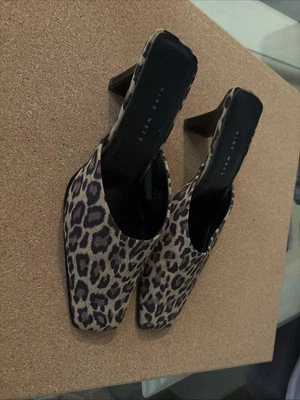 Nine West Leopard Cheetah Animal Print Square Toe 2.5 inch heel - Image 1 of 4