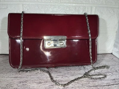Bolso de Mano Meyers Hecho en EE. UU. Vintage Patente Vinilo Rojo Oscuro/Borgoña/Arándano Foto 1 de 4