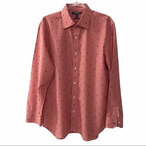 Bonobos Slim Fit Red and White Micro Check Long Sleeve Button Up Shirt 17.5 / 35 - Picture 1 of 8