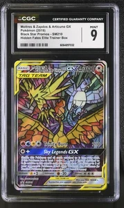 CGC 9 - Moltres Zapdos & Articuno GX SM210 Promo Pokemon Hidden Fates ETB A - Picture 1 of 3