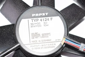 PAPST TYP 4124 F 18V 3W DC Brushless Cooling Fan ( 4124 F ) USED - Afbeelding 1 van 2